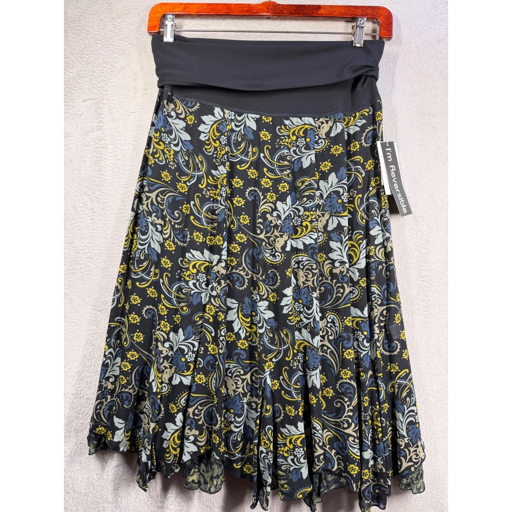 CAbi Skirt Women L Reversible Floral Damask Midi A-Line Layered NWT